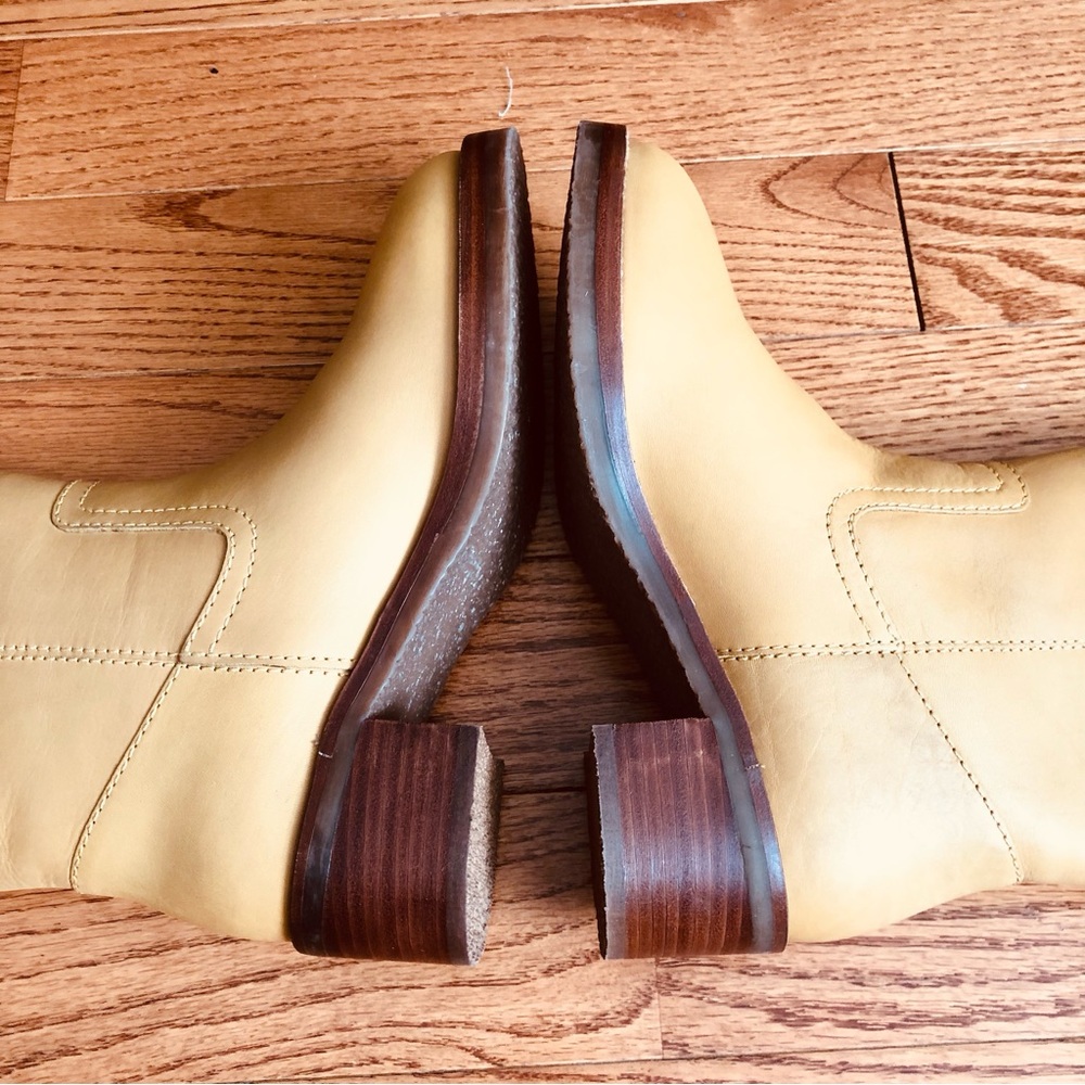 Frye Camryn Tall Pull On Boots light yellow "banana" leather Women’s Size 8 NWT - Picture 8 of 16